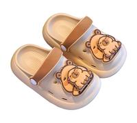 Zoccoli Unisex Bambini e Ragazzi Ciabatte Piscina Antiscivolo per Ragazze Cartoni Animati Bambini Zoccoli Classici Scarpe da Giardino Sandali da Spiaggia Cinturino Regolabile sul Tallone (Khaki, 5-6)
