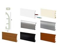 ZOCCOLINO BATTISCOPA PVC CAVO, FUNZIONE PASSACAVO PREZZO VENDITA AL METRO (NOCE SCURO)