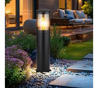 Zoccolo Außenstehlampe Lampione Acciaio Inox Lampada Patio Rauch LED H 50cm