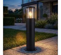 Zoccolo Außenstehlampe Lampione Acciaio Inox Lampada Patio Rauch LED H 50cm