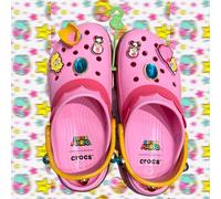 Zoccolo Crocs Super Mario Princess Peach Classic Platform rosa 7 Jibbitz...