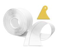 Zoccolo flessibile autoadesivo, 12M Zoccolo da cucina in PVC 50x20mm, Zoccolo autoadesivo per cucina e bagno 5x2 bianco