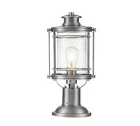 Zoccolo Giardino E27 IP44 46,6 CM Alto Vetro Alluminio Maritim Lampada Esterni