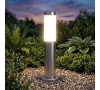 Zoccolo Piantana Lampada da Giardino Acciaio Inox Argento Strada Intemperie E27