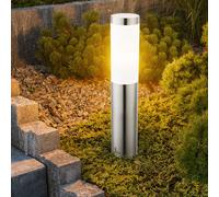 Zoccolo Piantana Lampada da Giardino Acciaio Inox Argento Strada Intemperie E27