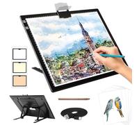 Zocelight Blocco luminoso ricaricabile A3 per pittura a diamante, scatola luminosa con supporto e clip, 3 colori continui dimmerabili e 6 livelli di luminosità lavagna luminosa per artisti, disegni,