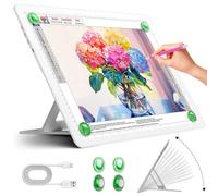 Zocelight Lavagna luminosa ricaricabile A3 con supporto integrato, scatola luminosa magnetica super luminosa per tracciare, pad luminoso wireless per pittura a diamante, pulsanti laterali, tavolo