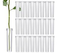 Zocipro 100Pcs Provette Plastica, 10ml Provette Portaconfetti con Coperchio, Provette di Plastica Trasparente per Artigianato Fai, Tubo Acqua di Fiore per Decorazione, Bomboniere di Nozze