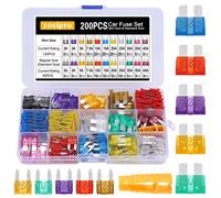 Zocipro 200Pcs Fusibili Auto Assortiti Kit, 120 Mini Fusibili Auto + 80 Fusibile Auto Medio per Auto Barche Moto Automobili (2A 3A 5A 7.5A 10A 15A 20A 25A 30A 35A 40A)