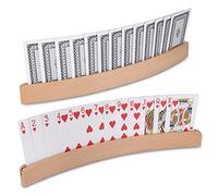 Zocipro 2Pcs Porta Carte da Gioco, Reggi Carte da Gioco in Legno, Carte Gioco a Mani Libere per ponte/Go Fish/Uno, Titolari di Carte da Gioco per Adulti, Disabili, Anziani