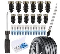 Zocipro 30Pcs Chiodo in Gomma per Riparazione Pneumatici con Cacciavite, Chiodo per Riparazione Pneumatici Sottovuoto, Kit Gomme Auto Riparazione per Moto Camion Bici (15 S+15 L)