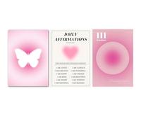 Zocipro 3Pcs Colorati Sfumati Aura Angelo Numeri Poster Set, 30x21cm Murale Estetico su Tela Sfumata Senza Cornice, Poster Art Déco per Soggiorno, Camera da Letto, Ufficio