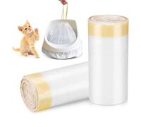 Zocipro 40Pcs Sacchetti per Lettiera Gatto 79x45cm, Foderine a Prova di Perdite con Coulisse, Biodegradabile, Antistrappo per Lettiera Autopulente