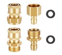 Zocipro 4Pcs Set Adattatore Idropulitrice da M22-14mm a 1/4 di Pollice, Kit di Collegamento Rapido e Scollegamento per Idropulitrice in Ottone per Pompa Flessibile per Idropulitrice 5000 PSI