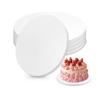 Zocipro 5 Pezzi Cake Drum, Sottotorta Tondo 30 cm, Spessore di 12 mm Bianco | Vassoio Torta Rotondo, Piatto Torta Rotondo Riutilizzabile in Cartone per Torte, Sottotorta per Torte da 8-11 Pollici e Dolci
