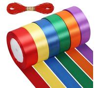Zocipro 6 Rotoli Nastro Raso 25mm x 22m, 6 Nastri Colorati con Spago da 10m, Nastro in Tessuto per Fai da Te Arte e Artigianato, Confezioni Regalo, Palloncini, Decorazione di Cerimonia Nuziale