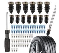Zocipro 60Pcs Chiodo per Riparazione Pneumatici Sottovuoto, Chiodo in Gomma per Riparazione Pneumatici con Cacciavite, Kit Gomme Auto Riparazione per Moto Camion Bici (30 S+30 L)