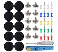 Zocipro 65Pcs Kit Riparazione Cielo Auto, Riparazione Automobilistica Rivetti Pulsante di Riparazione con 65 Spilli Colorati 1 Cacciavite 1 Metro a Nastro per Tutte Auto (Nero)