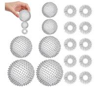 Zocipro 6Pcs Palla da Massaggio Appuntita, Set di Pallina da Massaggio con 10 Anelli Massaggianti in Metallo per Agopuntura, Massaggio dei Punti Trigger, Palla da Massaggio Massaggiatori Antistress
