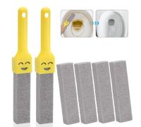 Zocipro 6Pcs Pietra Pomice per WC con 2 Manici, Pietra Pomice Sostituibile per WC, Pietra Naturale per la Pulizia del WC, Blocchetto per Pulire il Bagno, Piscina, Servizi Igienici