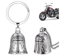 Zocipro Guardian Bell Portafortuna Moto Con Anello Appeso - 2Pcs Portachiavi Campanella per Auto Elettriche, Biciclette