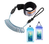 Zocipro Laccio di Sicurezza da Surf, Leash Surf Sup con 2 Pezzi Custodia Impermeabile per il Telefono, 6 Piedi SUP Guinzaglio per Surf Paddle Board, Porta Cellulare Subacquea Universale