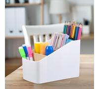 Zocipro Organizer da Tavolo in Bambù, Supporto per Telecomando Rimovibile, Porta Oggetti Scrivania Legno 4 Scomparti, Multifunzionale Organizzatore per Cancelleria, Cosmetico, Penne