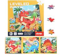 Zocipro Puzzle Dinosauri per Bambini, 3 in 1 Libro Puzzle Magnetico 3 4 5 6 Anni, 25-30-42 Pezzi Attività Puzzle, Giochi da Viaggio Giocattoli per Bambini di Ragazzi e Ragazze