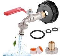Zocipro Raccordo Cisterna 1000 Litri, 1/2" IBC Serbatoio Adattatore in Ottone, S60X6 IBC Tote Serbatoio Scarico Adpater per IBC Adattatore Rubinetto, Giardino Industria