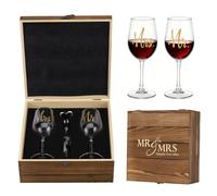Zocipro Regalo di per Gli Sposi Bicchieri da Vino Mr & Mrs con Incisione