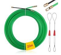 Zocipro Sonda Passacavi Professionale, 20M Sonda Elettricista Diametro 4mm, Molla Elettricista Professionale Sonda Tiracavi con 2 Cablaggi per Installazione di Cavi