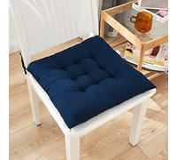 ZOCIS Cuscini quadrati per sedie comode, per cucina e sala da pranzo, con lacci antiscivolo, per casa, ufficio, soggiorno e giardino, 4 pezzi, 40 x 40 x 6 cm, blu navy