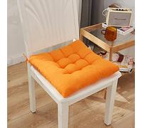 ZOCIS Cuscini quadrati per sedie comode, per sedie da cucina e sala da pranzo, con lacci antiscivolo, per sedie da casa, ufficio, soggiorno e giardino, 4 pezzi, 40 x 40 x 6 cm, arancione