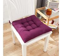 ZOCIS Cuscini quadrati per sedie comode, per sedie da cucina e sala da pranzo, con lacci antiscivolo, per sedie da casa, ufficio, soggiorno e giardino, 4 pezzi, 40 x 40 x 6 cm, viola