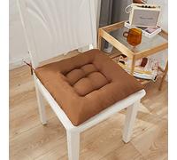 ZOCIS Cuscini quadrati per sedie comode, per sedie da cucina e sala da pranzo, con lacci antiscivolo, per sedie da casa, ufficio, soggiorno e giardino, 2 pezzi, 40 x 40 x 6 cm, marrone chiaro