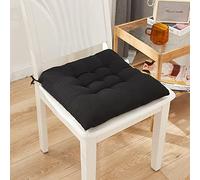 ZOCIS Cuscini quadrati per sedie comode, per sedie da cucina e sala da pranzo, con lacci antiscivolo, per sedie da casa, ufficio, soggiorno e giardino, 2 pezzi, 40 x 40 x 6 cm, nero