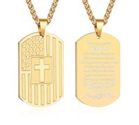 Zocomi Collana con ciondolo a forma di croce con scritta in inglese "To My Son Dad Brother Husband Grandson Grandpa Boyfriend Man Dog Tag Christian American Flag Pendant Chain Graduation Easter Gifts