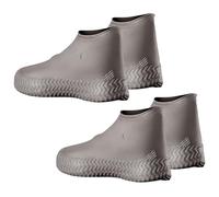 ZOCONE 2 paia di copriscarpe in silicone grigio impermeabili per uomini e donne, riutilizzabili, impermeabili, antiscivolo, per passeggiate all'aperto, ciclismo, stivali da pioggia in silicone