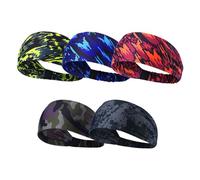 ZOCONE Fascia Sportiva Capelli, 5 Pezzi Fascia Sportiva Capelli Uomo per Uomo e Donna, Adatto per Sport,Tennis,Yoga,Bicicletta,Jogging e così Via