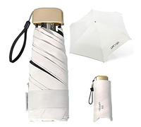 ZOCONE Mini Ombrello da Viaggio, Mini Ombrello Ultraleggero Portatile Compatto Ombrelli Pieghevole Ombrelli da Viaggio, 99% UV Resistenza & 100% Impermeabile (Bianco)