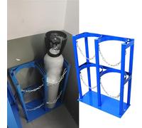 ZOCWJK Scaffale doppio autoportante per serbatoio di ossigeno, altezza 61 cm, ripiano fisso per bombola di azoto con kit di viti, porta bombole cliniche per propano/argon/dive/O2/Co2 (