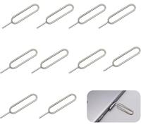 Zodazoqa 10 strumenti di apertura per la rimozione della scheda SIM, perni per espellere l'ago del vassoio, strumento universale per espulsione SIM, compatibile con tutti gli iPhone, Samsung, HTC