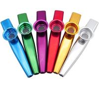 Zodazoqa Set di 6 strumenti musicali kazoo in metallo, confezione multipla per bambini, bomboniere, ottimo compagno per chitarra, ukulele, violino e tastiera
