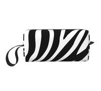 Zodiac Constellation Space Prints Travel Makeup Bag Makeup Bag, Portable Simple Zippered Makeup Organizer Case for Women, Stampa zebrata., One Size, Astuccio per trucchi
