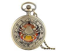 Zodiac Pattern Pocket Watch Modern Necklace Pocket Watch Pendant Pocket Watch Wall Clock Gift Gift Cancer