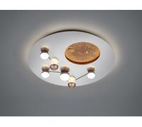 ZODIAC PLAFONIERA A LED 42W 5100lm, 2300+3000+4000K METALLO ACCIAIO E CAFFE' EFFETTO LUNARE CON REGOLAZIONE INTENSITA' E TEMPERATURA DI COLORE CON INTERRUTTORE D. 50CM