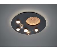 ZODIAC PLAFONIERA A LED 42W 5100lm, 2300+3000+4000K METALLO NERO E CAFFE' EFFETTO LUNARE CON REGOLAZIONE INTENSITA' E TEMPERATURA DI COLORE CON INTERRUTTORE D. 50CM
