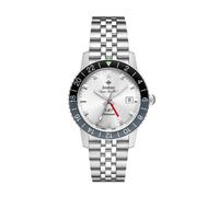 Zodiac Super Sea Wolf GMT ZO9415 Men's Automatic Watch - Silver Sunray Dial, Stainless Steel Bracelet