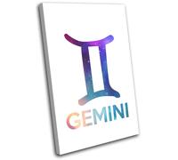 Zodiac Symbols Gemini Space Starsign SINGLE TELA parete arte foto stampa