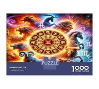 Zodiac Wheel Animals 1000 Pezzi Puzzle Premium Mystic Magic Puzzle Classico Cartone Spesso - Ultra Difficile, Anti-stress E Relax, Ideale Per Divertimento Indoor 38x26cm/1000pcs